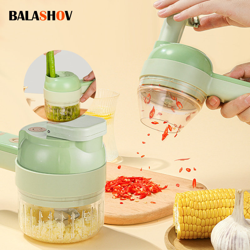 Burr Hand Grinder - 4In1 قطاعة الخضراوات الكهربائية مجموعة يده