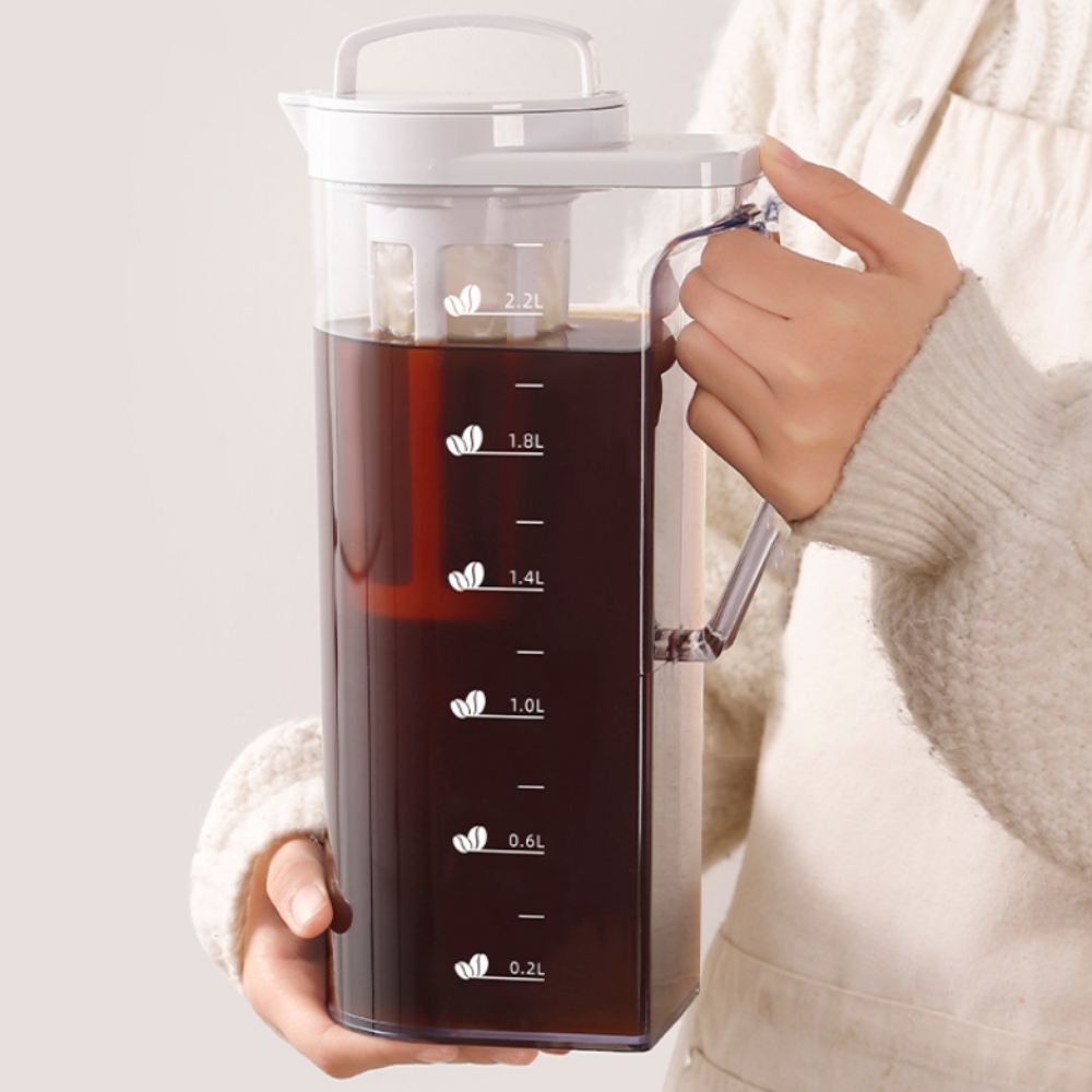 Cold Brew Jar - إبريق قهوة باردة كبير السعة محكم