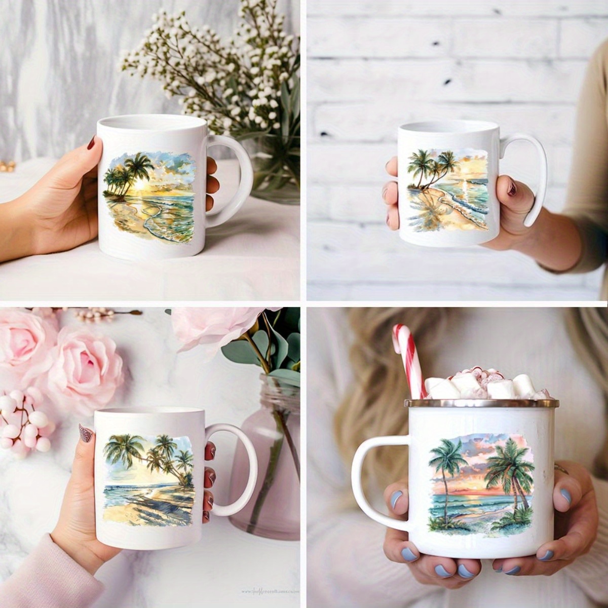 24 قطعة/مجموعة ملصقات زجاجات ش - مراجعة Coffee Tea Paper Cups وسعره