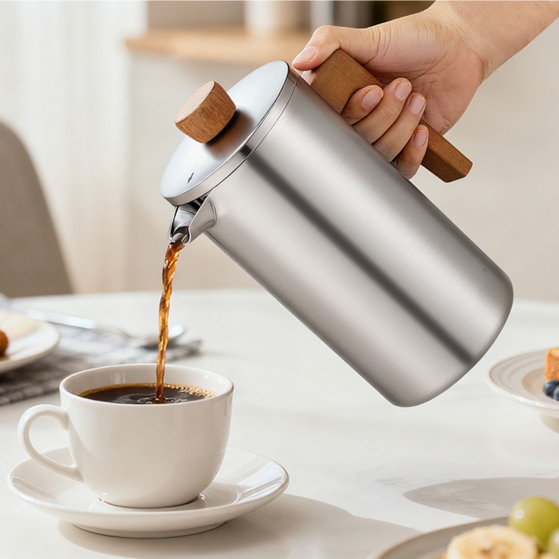 وعاء قهوة فرنسي من الفولاذ الم - مراجعة Coffee Tea Maker وسعره