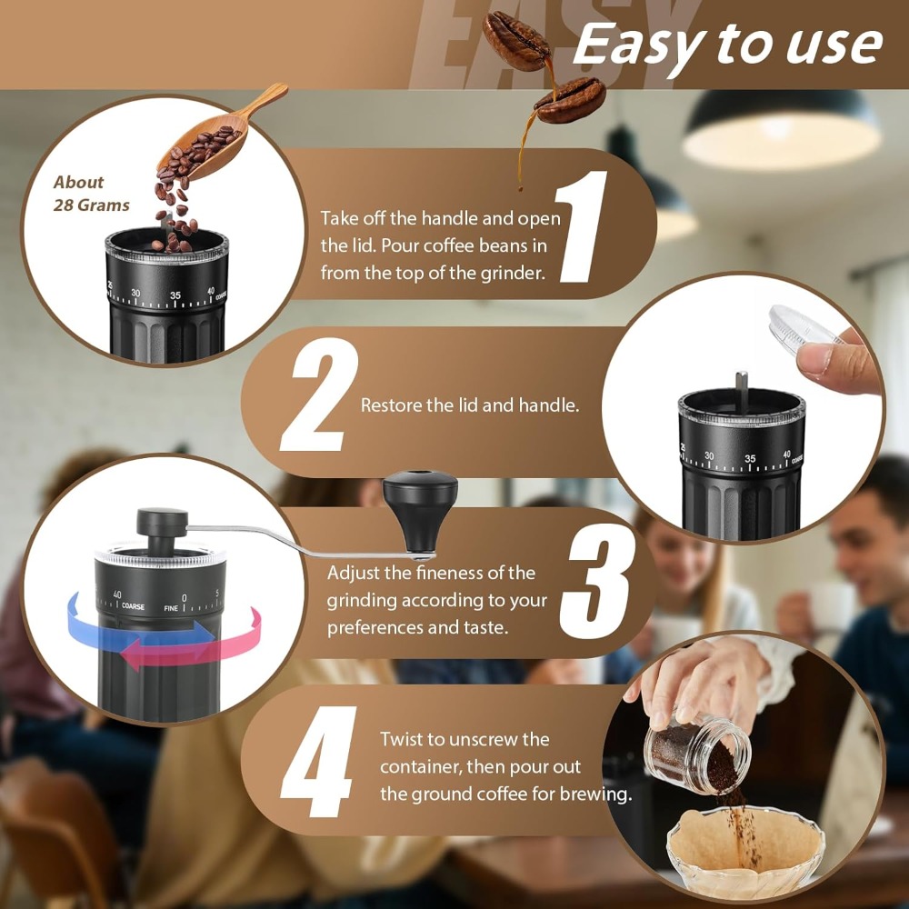 مطحنة قهوة يدوية مع 40 تعديلًا - مراجعة Burr Hand Grinder وسعره